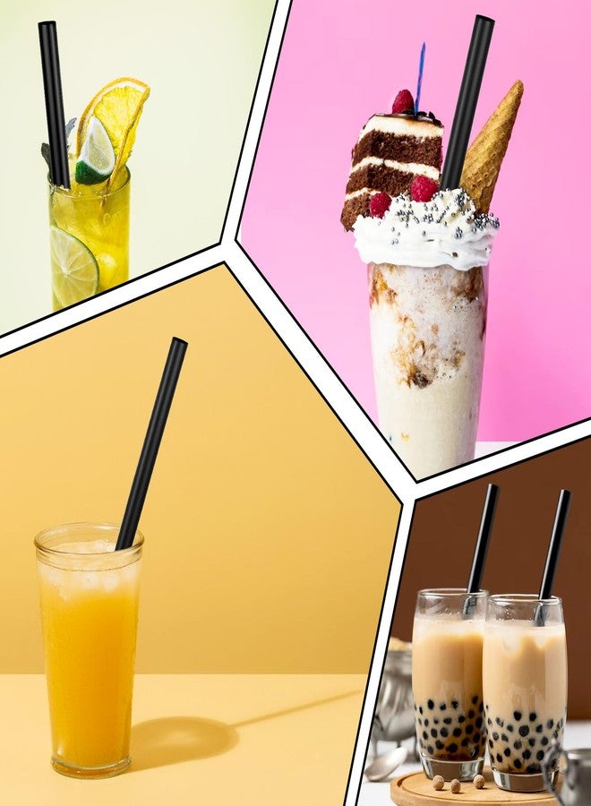 Limbeuuu 400 Pcs Black Boba Straws Jumbo Smoothie Straws,Individually Wrapped Disposable Plastic Large Wide-mouthed Milkshake Drinking Straws(0.43" Wide X 9.06" Long) - Image 4
